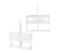 Alasum Microscope Slide Rack Easy Cleaning and Versatile Use White for Laboratory Use 2pcs Plastic Storage Holder Sturdy Microscope Slides Storage Suitable for Teaching and Fields