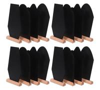 Alasum Mini Chalkboard Signs with Stands Featuring Smooth Writing and Easy Erasing 16pcs Coffin-Shaped Wooden Message Boards for Wall Mounting and Wedding Decorations