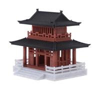 Alasum Miniature Architectural Model of Asian Garden Pavilion, Double-Story Micro Landscape Ornament for Terrarium and Aquarium Decor