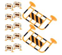 Alasum Miniature Traffic Sign 12Pcs Roadblocks and Fencing Playset for Boys and Cognitive Development and Sand Table Scene Decoration Sturdy Resin Mini Traffic Barricades