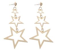 Alasum Minimalist Star Dangle Earrings for Women, Multi-Layer Design, Elegant and Versatile, Golden Iron, Perfect for Parties and Daily Wear
