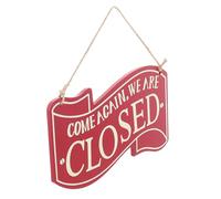 Alasum Open Closed Door Sign Retro Wear-resistant Synthetic Material Double-sided with Unique Red Design, Decorative and Functional Shop Status Display for Business Places