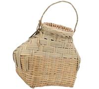 Alasum Outdoor Multi-Function Fish Basket Bamboo Container with Lid Sturdy for Shrimp and Crab Fishing