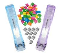 Alasum Paper Clip Dispenser Portable Handheld Paper Clipper with 150pcs Reusable Colorful Clips Plastic Metal Construction User-Friendly Operation for Desk Office