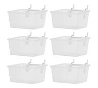 Alasum Pegboard Bins with Hooks for Visibility and Organised Workbench for Workshop and Garage 6pcs Abs Material with Slanted Opening and Square Hole Design, Versatile Storage Solution