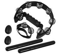 Alasum Percussion Instrument Set Small Music Instruments Hand Bell Foot Bell Rhythm Tambourine for Band Practice