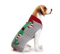 Alasum Pet Christmas Clothes Puppy Sweater Pullover with Front Leg Hole Acrylic Material No Sleeves Stylish Ugly Sweater for Winter Party