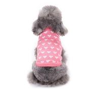 Alasum Pet Dog Sweater Knitting Heart Pattern in Pink Acrylic Fibres, Easy Closure and Long Lasting Use, for Everyday Wear and Sleeping Time