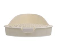 Alasum Pet Training Corner Litter Box for Small Animals Rabbit Bunny Guinea Pig Toilet Tray Plastic White Triangle Potty for Cage Training