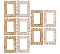 Alasum Photo Frames and Decorative Mini Resin Vintage 10pcs with Delicate Carving Edges, Rectangular Tiny Picture Frames Not Easy to Break for DIY Craft Accessories and Phone Case Decor