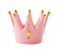 Alasum Pink Ceramics Crown Candleholder Multi-functional Photography Prop Chic Crown-shaped Ornament for Home Decoration and Jewellery Storage