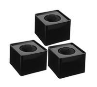 Alasum Plastic Mic Logo Stand Stylish Modern Microphone Logo Holder for Hosting Interviews 3pcs Black