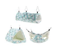 Alasum Plush Small Pet Hammock Tunnel Nest Combination Design with Hanging Feature for Hamsters, Guinea Pigs and Rats, Soft Warm Hideout Suitable for Small Pet Homes and Beds