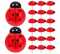 Alasum Push Pins Creative Ladybug Shaped 20pcs Plastic and Metal Cute Notice Board Pins Resistant to Deformation for Bulletin Boards and Maps for Home, School and Office Use