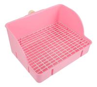 Alasum Rabbit Potty Trainer Litter Box with Wire Mesh Base Small Animal Toilet Tray for Indoor Use Pet Rabbit Guinea Pig Hamster Cage Litter Pan Pink