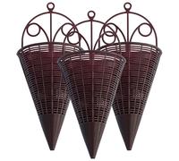 Alasum Rattan Hanging Basket 12.40X5.51X2.76In Lightweight Woven Wall Planter 3-Pack Rustic Decorative Flower Basket for Indoor Outdoor Home Garden Balcony Storage