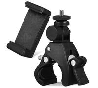 Alasum Rotatable Microphone Stand 180° Phone and Mic Clamp Holder, Black, Universal Mic Mount Clip for Live Streaming and Recording