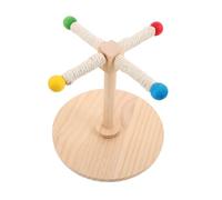 Alasum Rotating Bird Perch Stand with Stable Base for Parrots and Parakeets Branch Play with Natural Rope Interactive Cage Accessory for Beak Grinding and Intellectual Fun