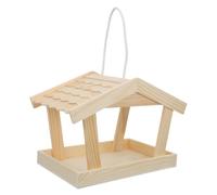 Alasum Rustic Hanging Bird Feeder House for Wild Birds and Finches, Pine Wood Material with Easy to Refill Design, Khaki Colour Suitable for Garden and Backyard