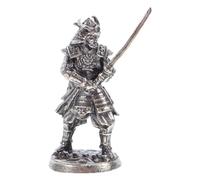 Alasum Samurai Figure Statue, Miniature Cupronickel Samurai Warrior Decor for Home Office, Unique Japanese Bushido Collectible Ornament, Medieval Traditional Soldier Sculpture