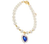Alasum Sapphire Pearl Necklace for Cat and Dog Wear-resistant Adjustable Collar Delicate Decorative Kitten Collar for Pet Supply