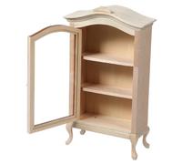 Alasum Scale Miniature Dollhouse Display Cabinet with Arched Top Wooden Bookshelf Storage for Dollhouse Accessories Realistic Mini Furniture for Boys