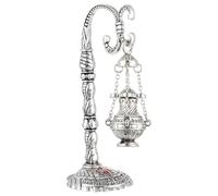 Alasum Silver Cross Incense Burner Religious Censer Made of Iron with Multi-function and Excellent Workmanship, Mini Artistic Design for Home Decoration and Office Use