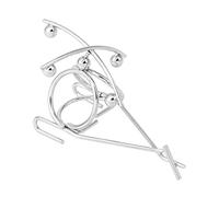 Alasum Silver Iron Balancing Toy for Decor with Dynamic Balancing and Physics Demonstration Features, Mini Desktop Figurine for Home, Office, and Mother's Day Decoration