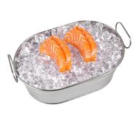 Alasum Silver Reliable Seafood Barrel Stainless Steel with Comfortable Touch Easy to Clean Large Capacity Creative Simple Bright Look for Hotel Use