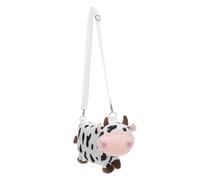 Alasum Small Phone Bag for Lightweight Plush Crossbody Purse with Zipper Closure Cute Cartoon Cow Design for Shopping and Outdoor Use