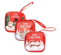 Alasum Small Purse 3Pcs Tinplate Change Bags Christmas Design Xmas Decoration Storage Bags 7.5X7.5Cm Suitable for Christmas Presents
