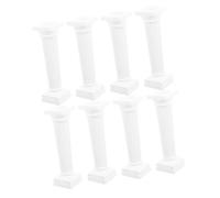 Alasum Small Roman Column Cake Pillars Sturdy Pillar Cake Stands 8pcs for Decoration, White with Design, for House Ornament and Photoshoot Props