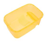 Alasum Small Yellow Plastic Turtle Breeding Box with Basking Platform Reptile Feeding Tank Terrarium Accessory for Pet Tortoises and Water Turtles