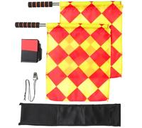 Alasum Soccer Referee Flags Set with Red and Yellow Cards, Metal Whistle and Sideline Signal Flags for Football Match Officiating and Coaching Supplies