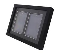 Alasum Sports Card Display Frame, Wall Mount Graded Card Showcase with 2 Slots, Collector Holder for Baseball Football Basketball Display