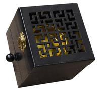 Alasum Square Wooden Oud Burner with Aromatherapy Function and Fine Craftsmanship, Unique Handmade Wooden Censer Incense Burner Box for Office and Relaxing Home Decor