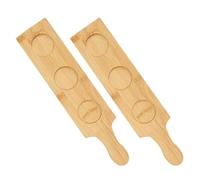 Alasum Stemware with Tasting Slots 2pcs for Wine and Craft Beer Glasses Rack Bamboo Flight Board for Home Bar and Party Serving