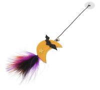 Alasum Sticky Hanging Cat Moon Shape with Hook-and-loop Interactive Kitten Plaything for Indoor Cats Compact Teasing and Scratching