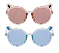 Alasum Sunglasses PC Material UV Protection 2pcs with Bear's Ear round Frame Blue for Outdoor Activities Summer Beach Photo Prop