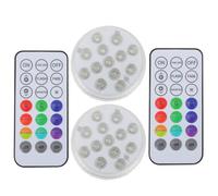 Alasum Swimming Pool Lights Remote Controlled 2 Sets Color Changing with 13 LED Beads, Ip68 Waterproof Underwater Lamps, White Plastic with Strong Signal for Pool and Vase Decoration