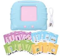 Alasum Talking Flash Cards Language Learning Device for Preschool, Bilingual Educational with 112 Blue Audio Cards, Sensory for Autistic Early Learning