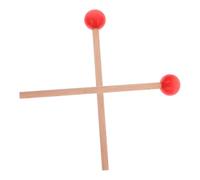 Alasum Tongue Drum Drumsticks for Boys and Girls and Beginners, Sturdy Beech Wood Mallets Red Rubber Grip, Soft Percussion Instrument Sticks Convenient to Hold and Will Not Damage