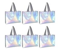 Alasum Tote Bags Grocery Bags Non-woven Fabric 6pcs with Handles Large Capacity Multi-use Design Reusable for On-site Activities and Going to Amusement Parks