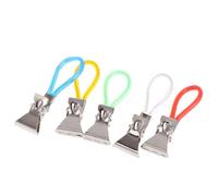 Alasum Towel Clips Versatile Hanging Clips Assorted Colour 20pcs Metal and with Rope Design Sturdy and Windproof Holders for Beach Towels Kitchen and Car Use