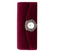 Alasum Travel Makeup Case Lipstick Organizer with Mirror and Fake Pearl, Cloth and Glass Material, Easy to Use and Avoid Dirtying Your Bag, for Daily Use and Outdoor Makeup Storage