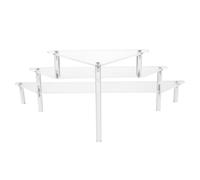 Alasum Triangular 3 Tier Acrylic Model Display Stand with Modular Design, 39.5x27.5x15cm Space Saving Corner Shelf for Collectible Action Figures and Essential Oils, Easy to Assemble