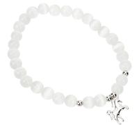 Alasum Unicorn Charm Bracelet Opal Beads in White S925 Silver, Chic Design Long Serving Life, for Valentine and Daily Outfits