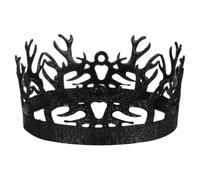 Alasum Vintage Baroque Crown Tiara for Birthday Celebration, Alloy Material with Antique Design, Black Cosplay Tiara Suitable for Men and Boyfriends