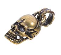 Alasum Vintage Brass Skull Head Keychain Pendant Charm with Intricately Designed Features and Resistance to Discoloration, for DIY Craft Making and Jewelry Accessories