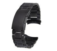 Alasum Watch Band Bracelet Strap Stainless Steel with Curved End 22mm and Solid Links, Sturdy Black Steel for Replacing Old Watch Bands, Easy and Quick to Release, 2pcs Pack for Men